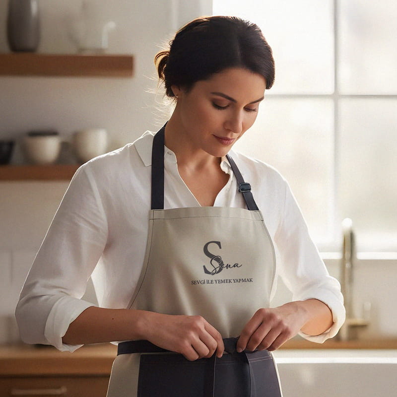 İsim ve Baş Harf Özelleştirilebilir Mutfak Önlüğü