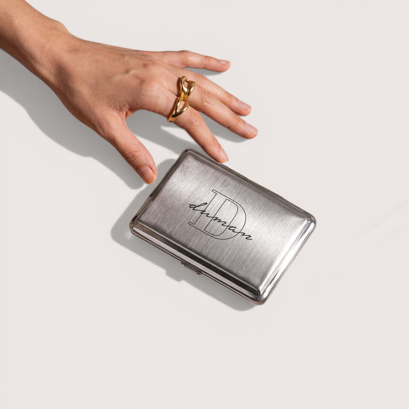 İsim Ve Harf Yazılı Hediye Metal Sigara Tabakası