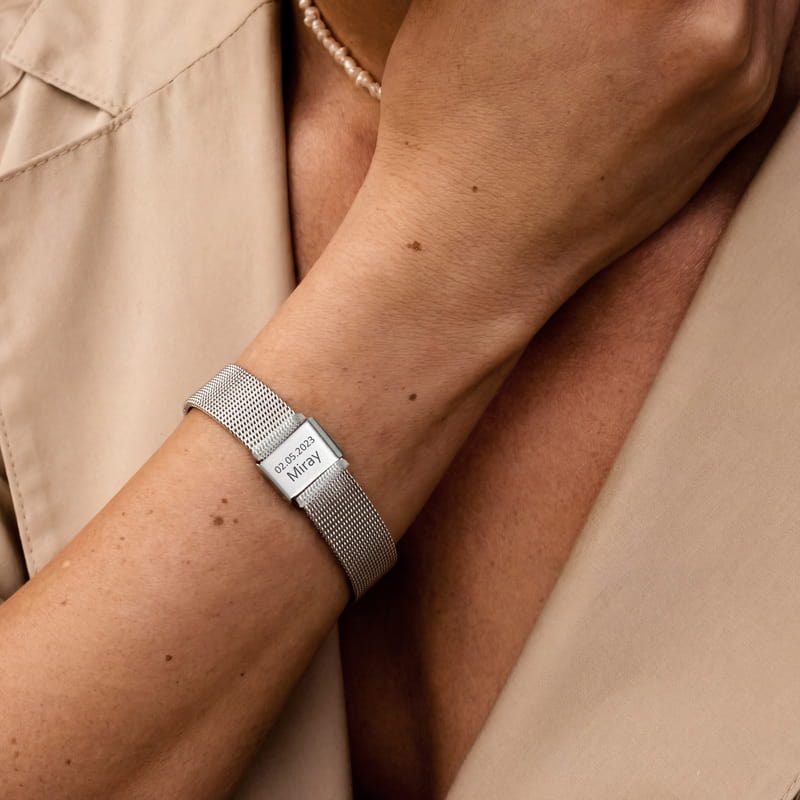 İsim ve Tarih Özelleştirmeli Hasır Erkek Bilekliği