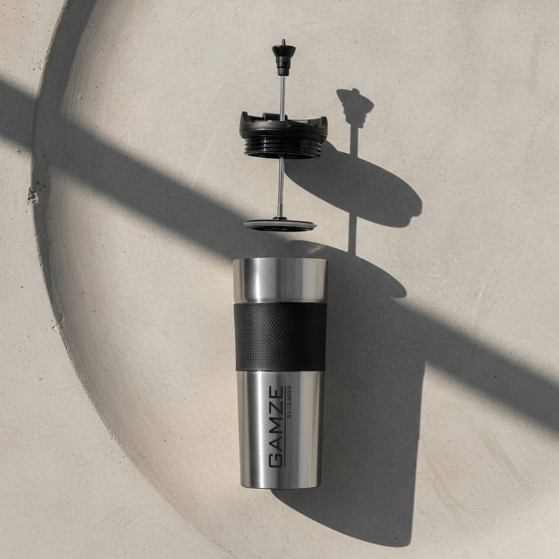 İsim Yazılı Hediye French Pressli Çelik Termos