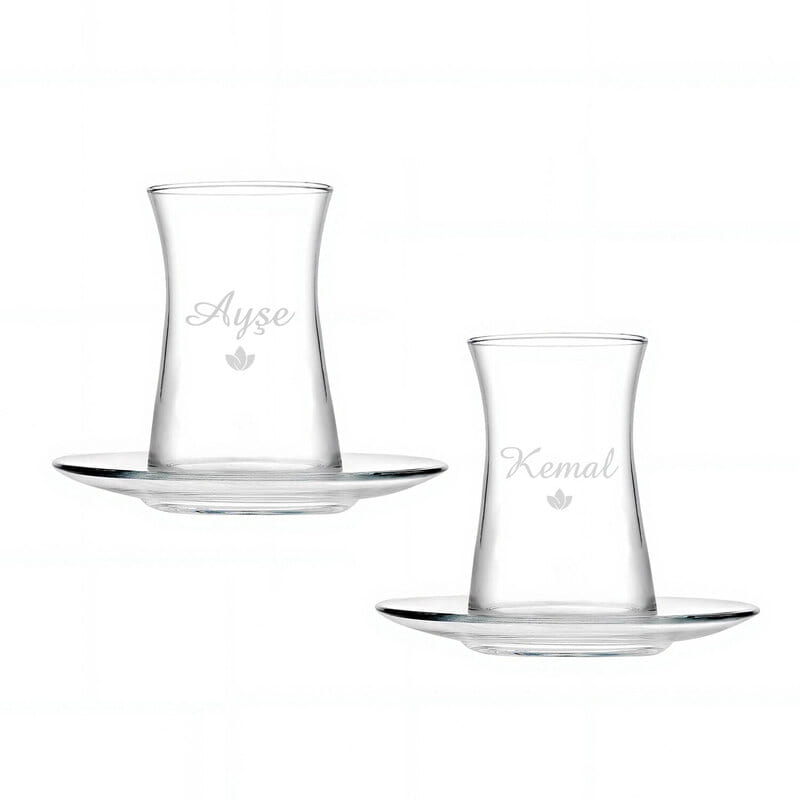 İsme Özel 2’li Çay Bardağı Seti