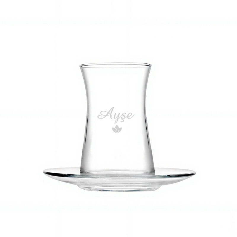 İsme Özel 6'lı Çay Bardağı Seti