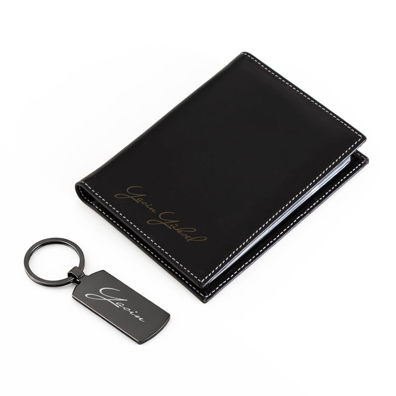 İsme Özel Deri Ruhsat Kabı ve Anahtarlık Hediye Seti