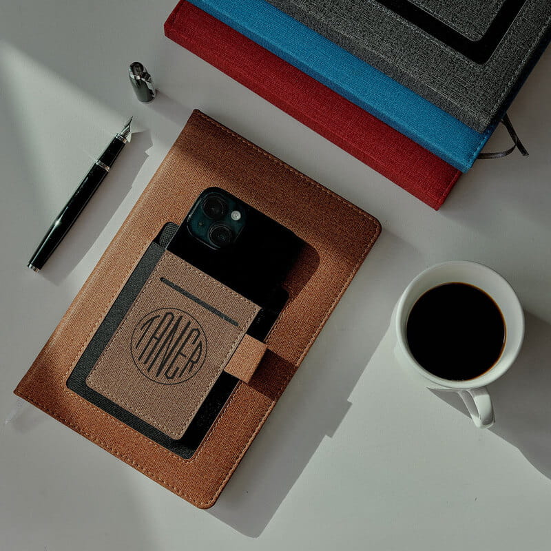 İsme Özel Günlük Planlayıcı Cepli Ajanda - Deri Kaplama