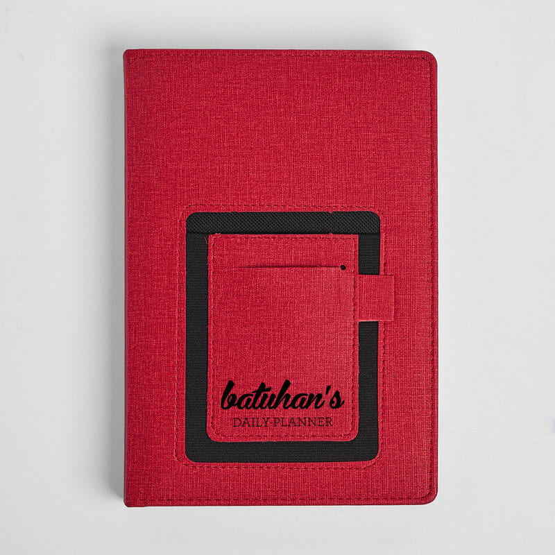 İsme Özel Günlük Planlayıcı Cepli Ajanda - Deri Kaplama