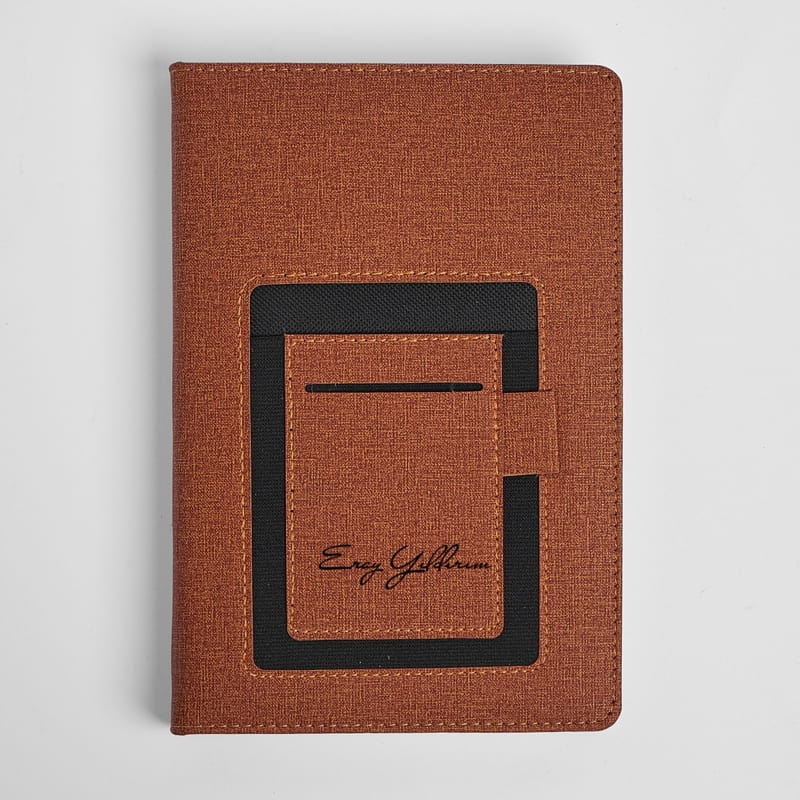 İsme Özel Günlük Planlayıcı Cepli Ajanda - Deri Kaplama