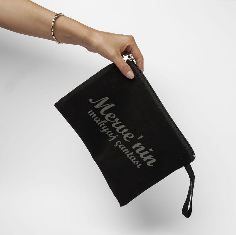 İsme Özel Kanvas Makyaj Çantası