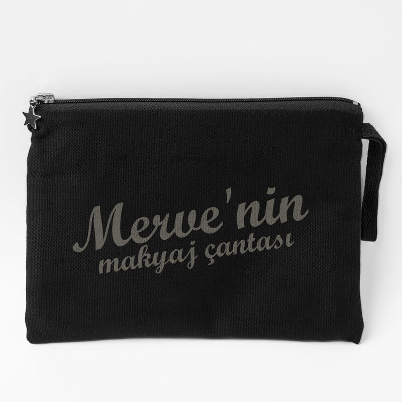 İsme Özel Kanvas Makyaj Çantası