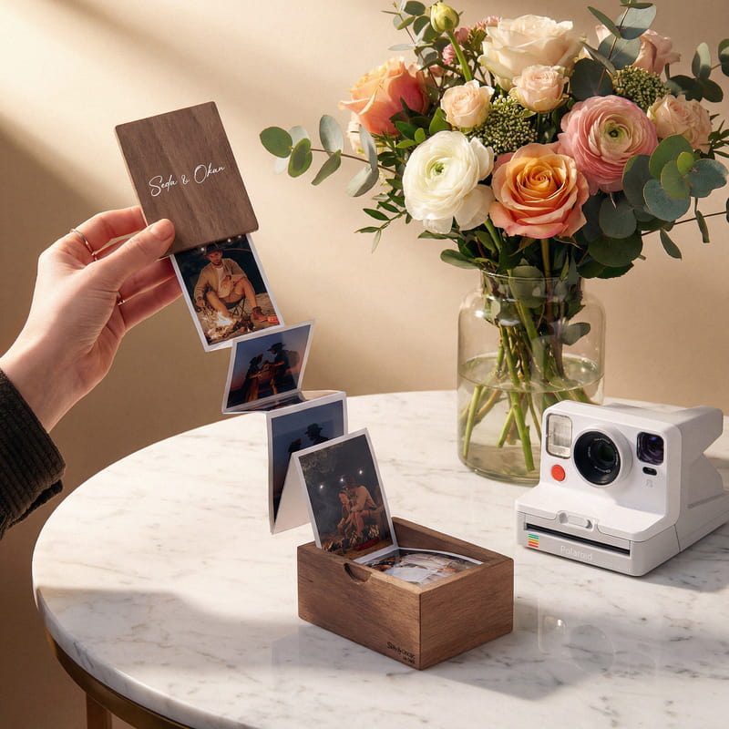 İsme Özel Kapaklı Akordiyon Açılır Fotoğraf Kutusu