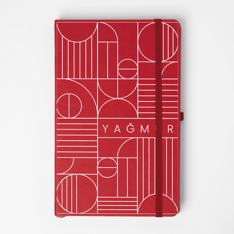 İsme Özel Kırmızı Çizgili Defter