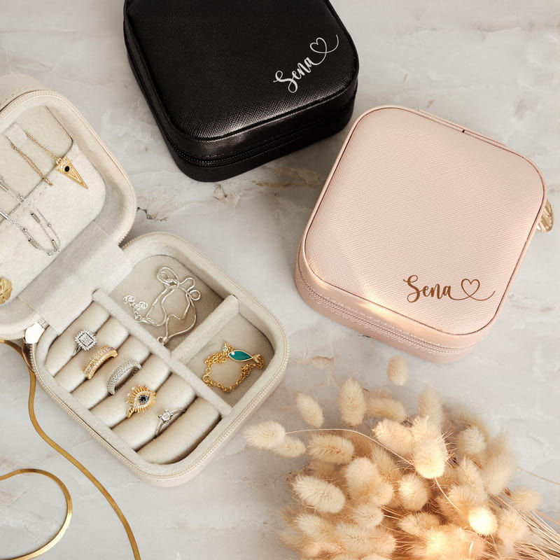 İsme Özel Kolye - Yüzük - Küpe Organizeri Takı Çantası