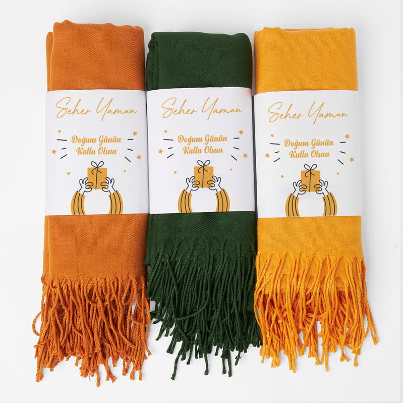 İsme Özel Kuşaklı Doğum Günü Hediyesi Şal