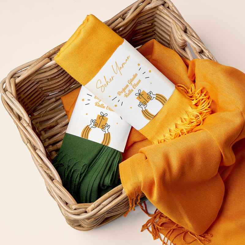 İsme Özel Kuşaklı Doğum Günü Hediyesi Şal