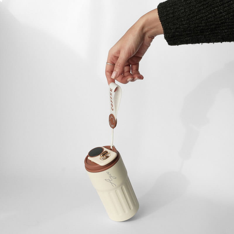 İsme Özel Smart Sıcaklık Göstergeli Kahve Termosu - Tasarım Seçenekli