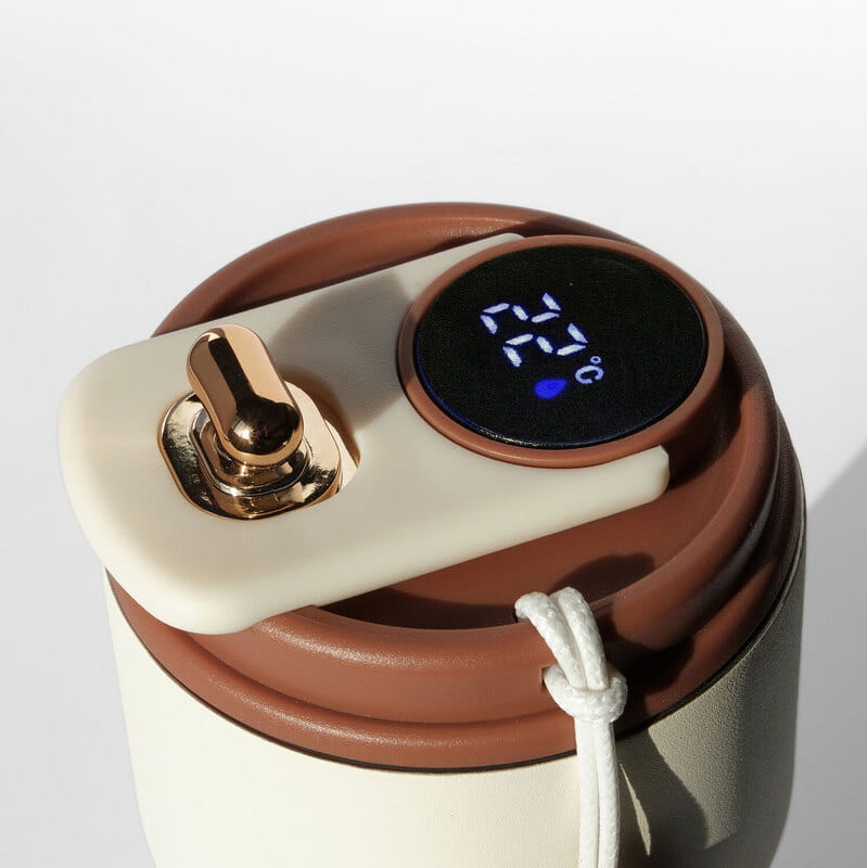 İsme Özel Smart Sıcaklık Göstergeli Kahve Termosu - Tasarım Seçenekli