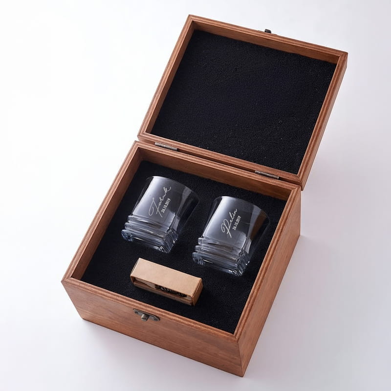 İsme Özel Yıl Dönümü Hediyesi Texas 2li Viski Kadeh Seti