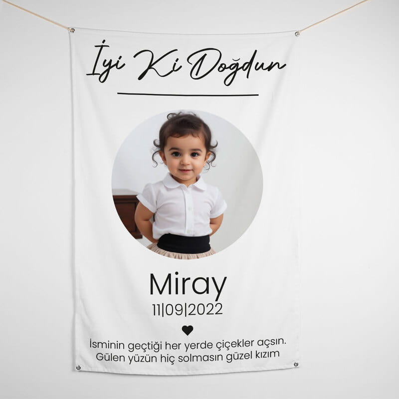 İyi ki Doğdun Fotoğraflı Büyük Boy Doğum Günü Posteri - 95 x 145 cm