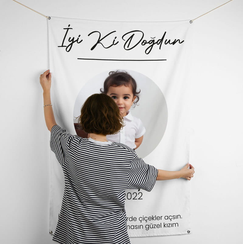 İyi ki Doğdun Fotoğraflı Büyük Boy Doğum Günü Posteri - 95 x 145 cm