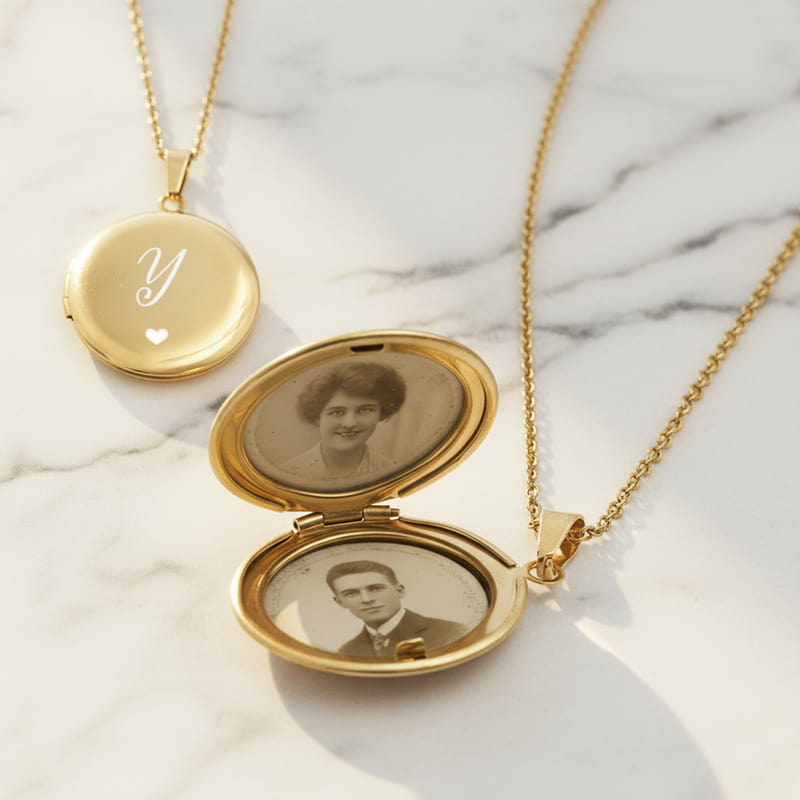 Kalbimdeki İz Fotoğraflı Anı Kolyesi