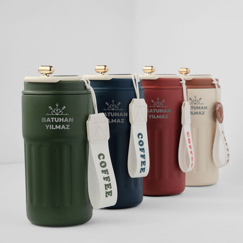 Kar Tanesi İsimli Led Sıcaklık Göstergeli Kahve Termosu