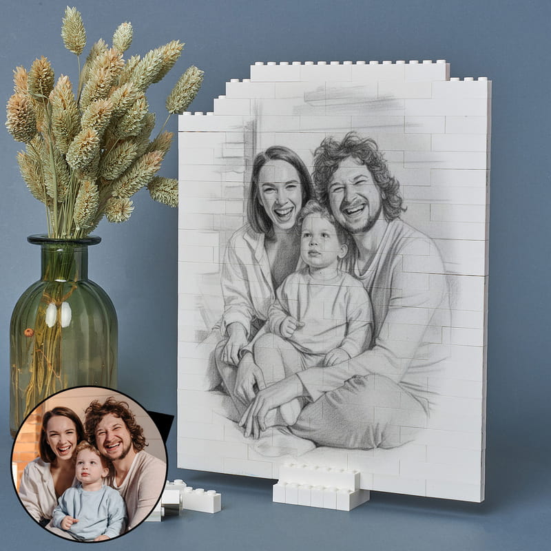 Karakalem Fotoğraf Baskılı Blok Puzzle - 144 Parça