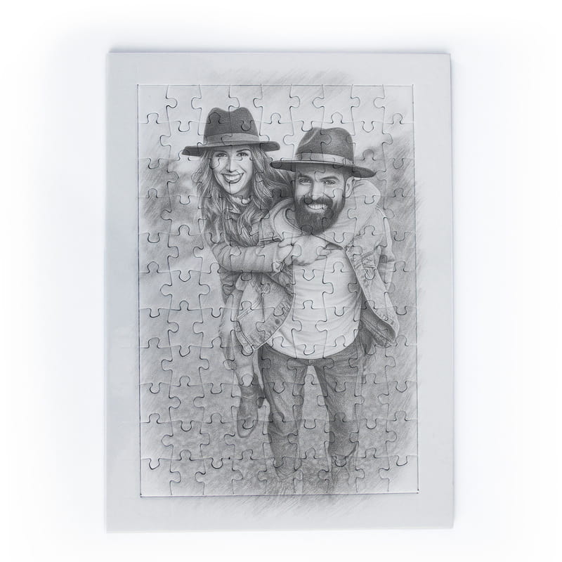 Karakalem Fotoğraf Efektli 99 Parça A4 Puzzle