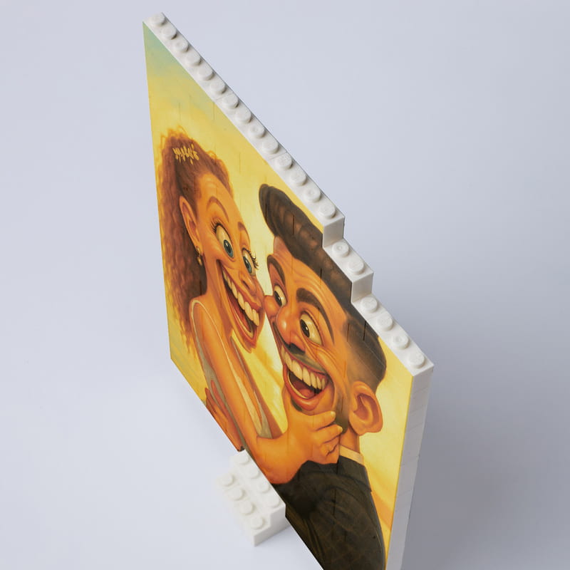 Karakalem Fotoğraflı Kişiye Özel Blok Puzzle - 96 Parça