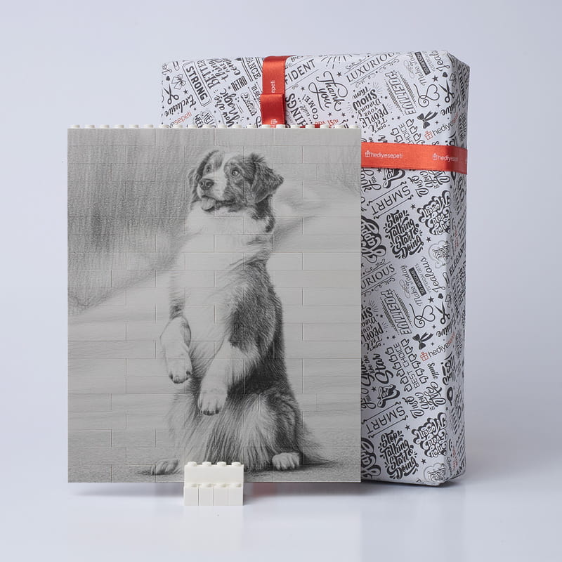 Karakalem Fotoğraflı Kişiye Özel Blok Puzzle - 96 Parça