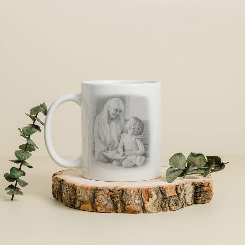 Karakalem Fotoğraflı Kupa Bardak