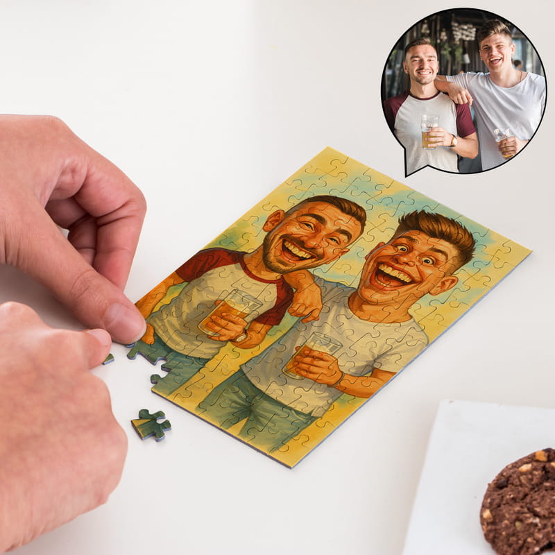 Karikatür Fotoğraflı Kapsül Puzzle