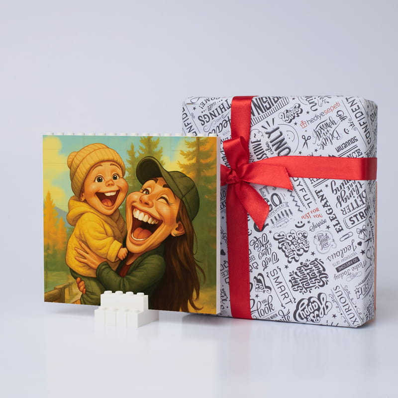 Karikatür Fotoğraflı Kişiye Özel Blok Puzzle - 46 Parça