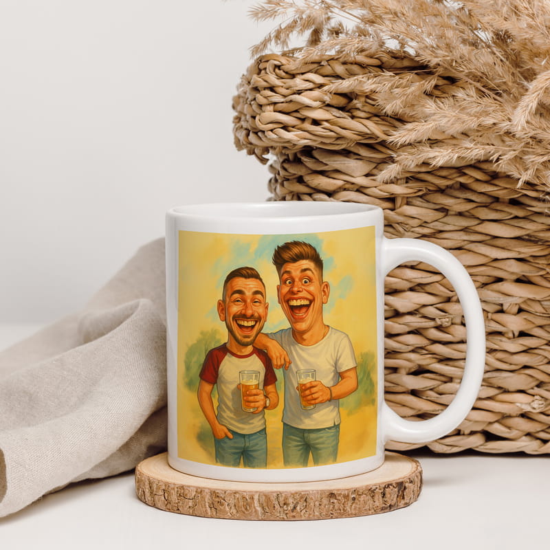 Karikatür Fotoğraflı Kupa Bardak