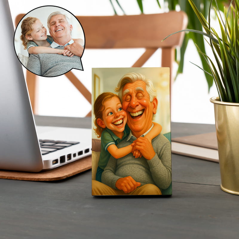 Karikatür Fotoğraflı Masaüstü Çerçeve