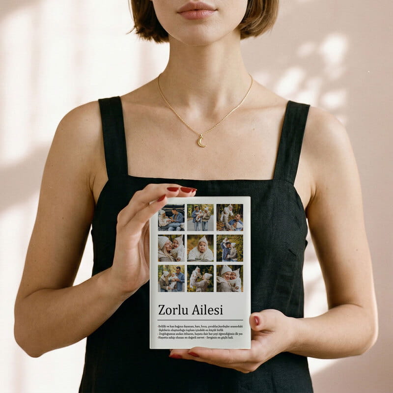 Kişiye Özel Aile Kelime Anlamlı Fotoğraf Baskılı Akrilik Fotoğraf Çerçevesi