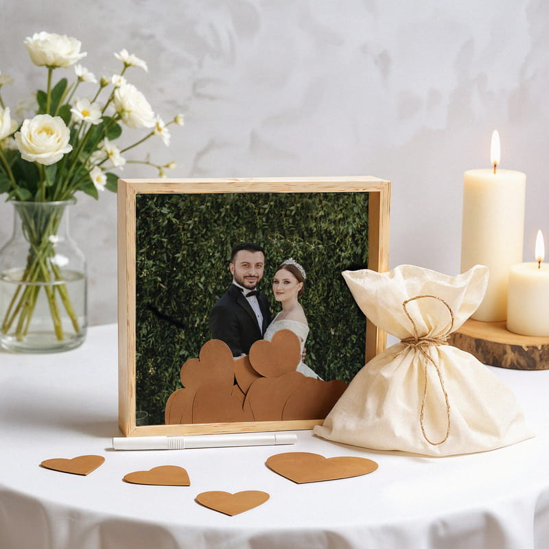 Kişiye Özel Fotoğraflı Düğün Anı Kutusu