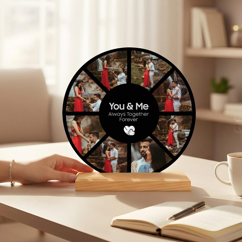 Kişiye Özel Fotoğraflı Sen ve Ben Tasarımlı Ahşap Plak
