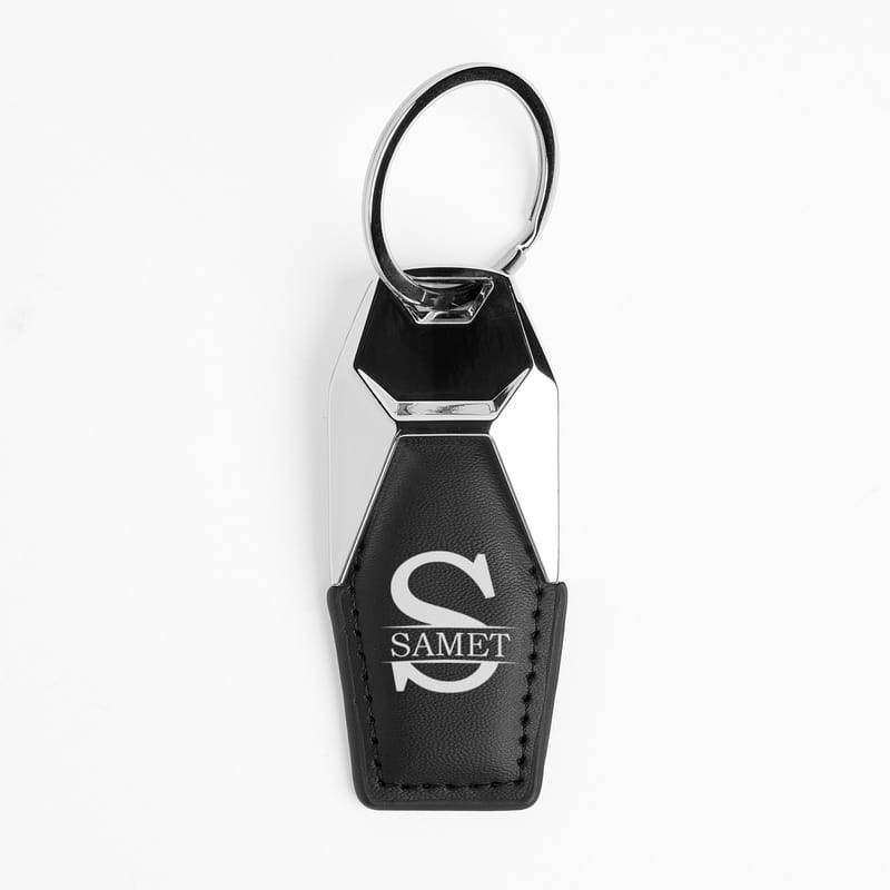 Kişiye Özel Harf İsimli Deri Anahtarlık