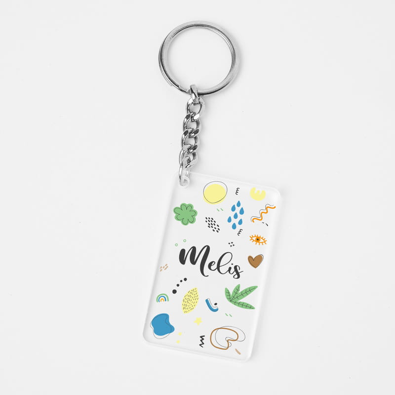 Kişiye Özel İsim Yazılı Şeffaf Anahtarlık