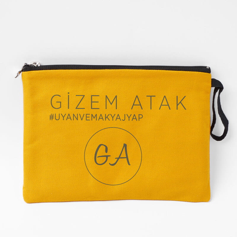 Kişiye Özel Kanvas Makyaj Çantası