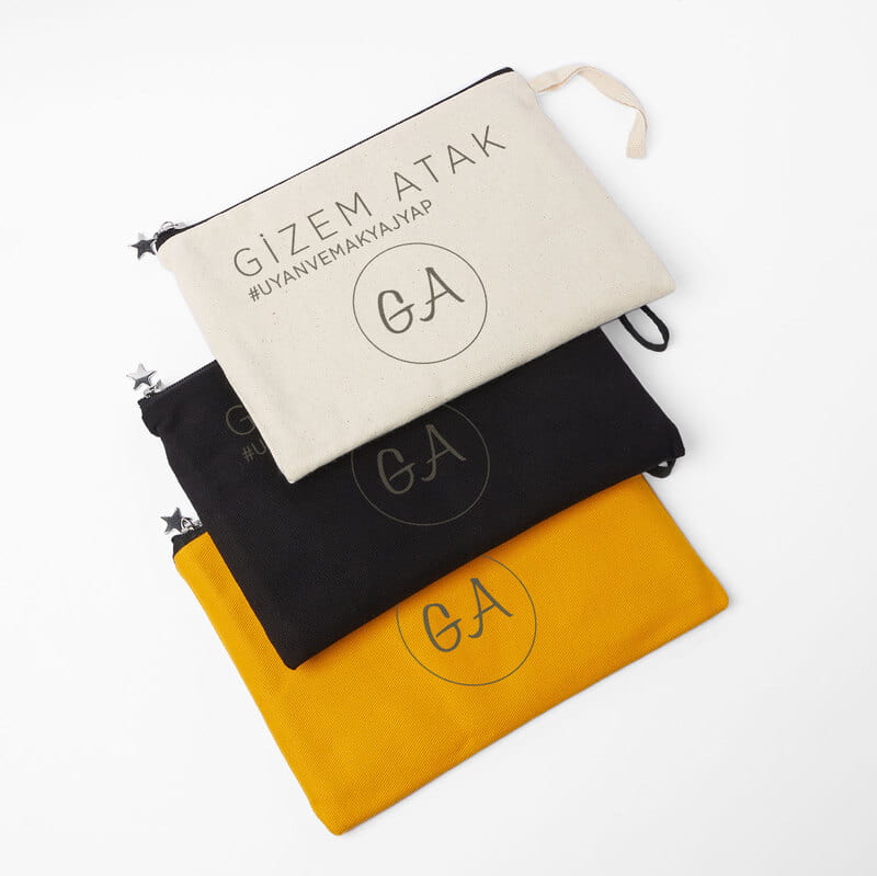 Kişiye Özel Kanvas Makyaj Çantası