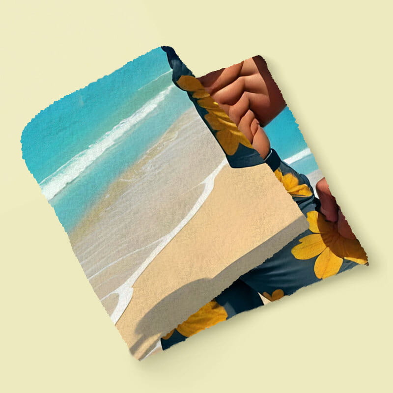 Kişiye Özel Kaslı Erkek Karikatürlü Plaj Havlusu