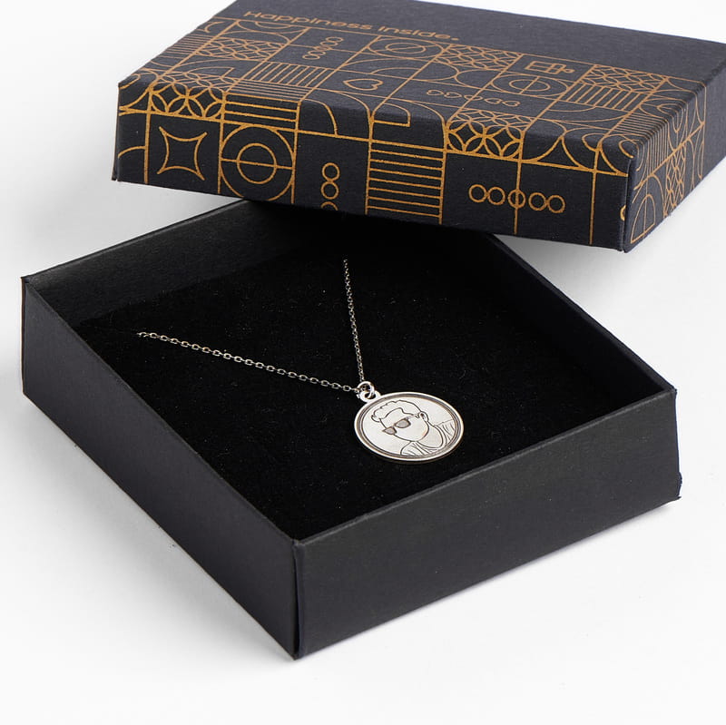 Kişiye Özel Line Art 925 Ayar Gümüş Kolye