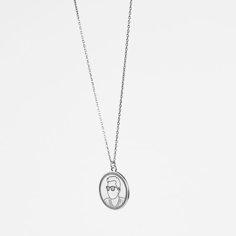 Kişiye Özel Line Art 925 Ayar Gümüş Kolye