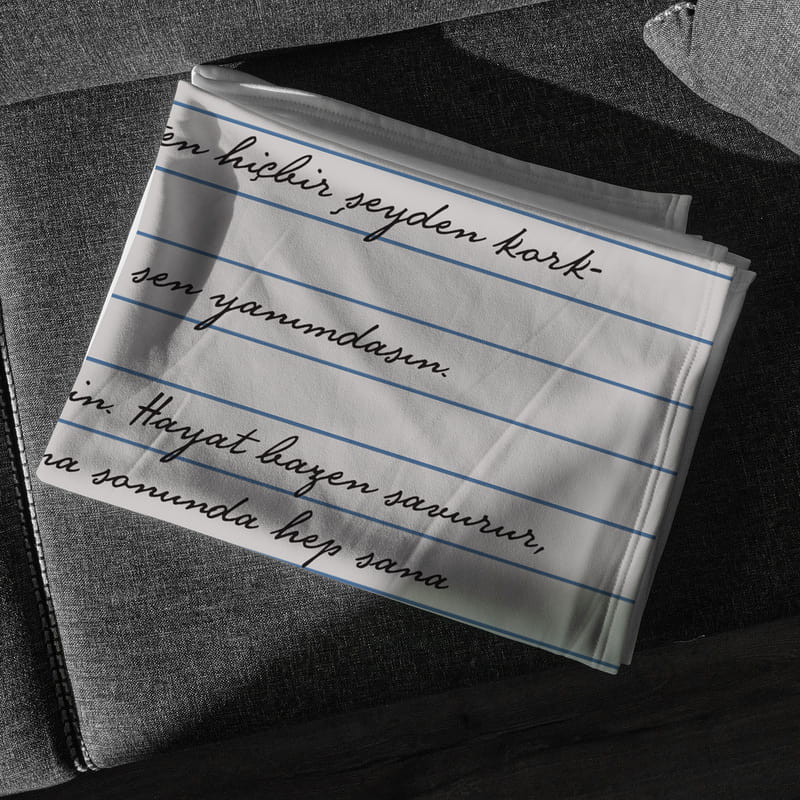 Kişiye Özel Mesajlı TV Battaniyesi