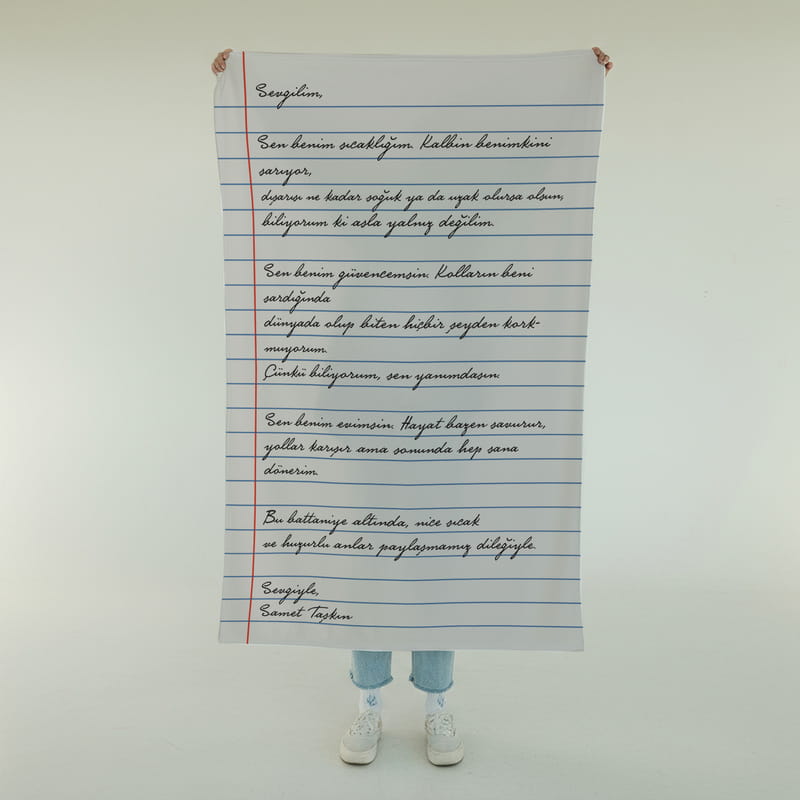 Kişiye Özel Mesajlı TV Battaniyesi