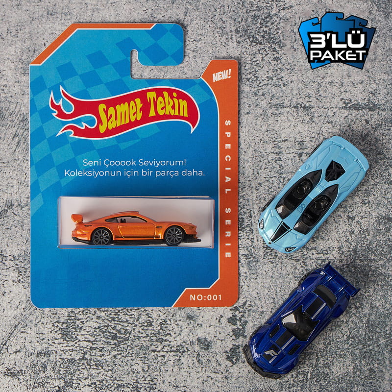 Kişiye Özel Paketli Model Oyuncak Araba - 3'lü Kutu Set