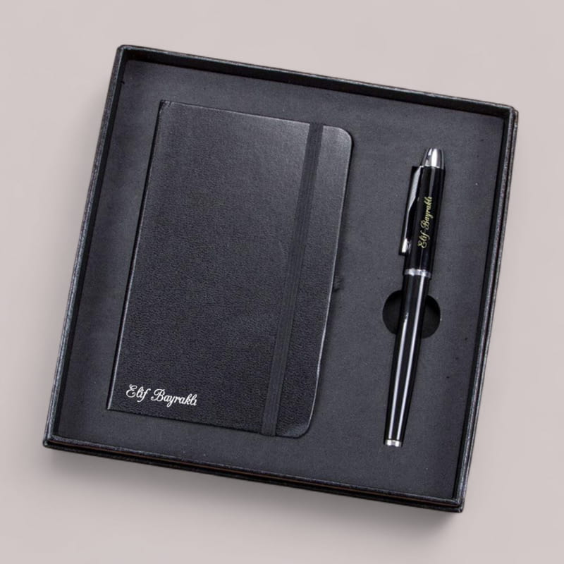 Kişiye Özel Parker Dolma Kalem ve Not Defteri Hediye Seti