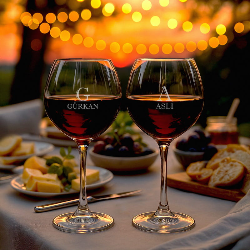 Kişiye Özel Piedmont Şarap Kadeh Seti