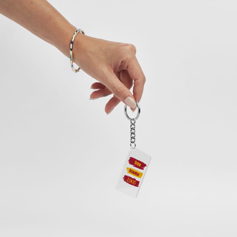 Kişiye Özel Sarı Kırmızı Taraftar Anahtarlık