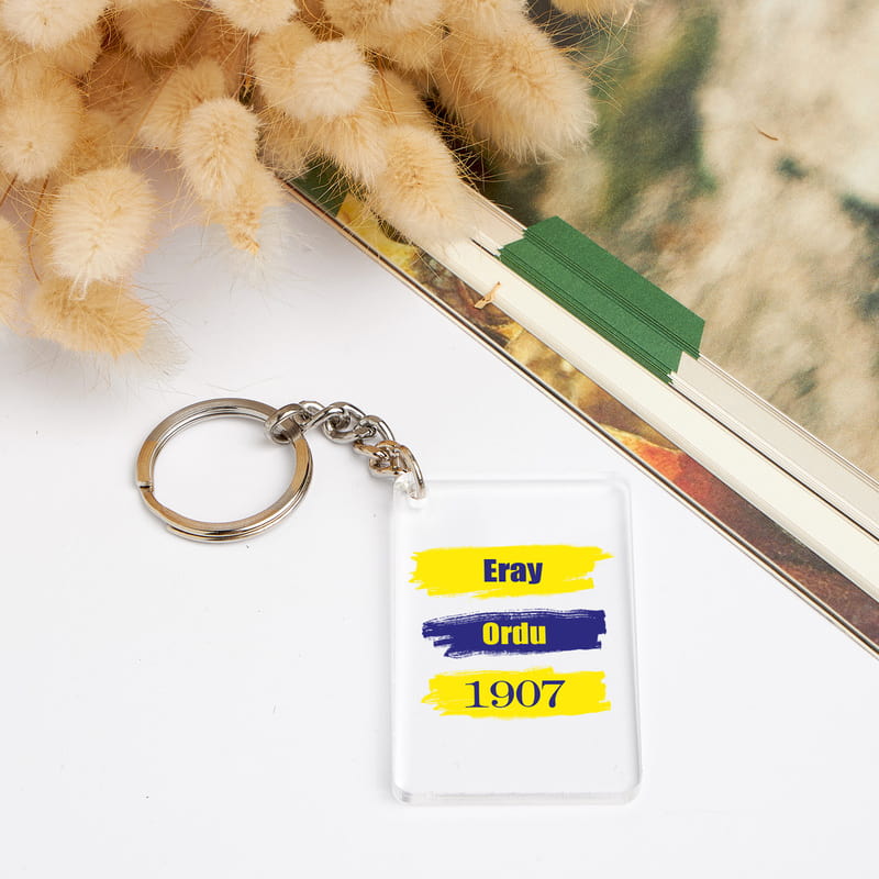 Kişiye Özel Sarı Lacivert Taraftar Anahtarlık